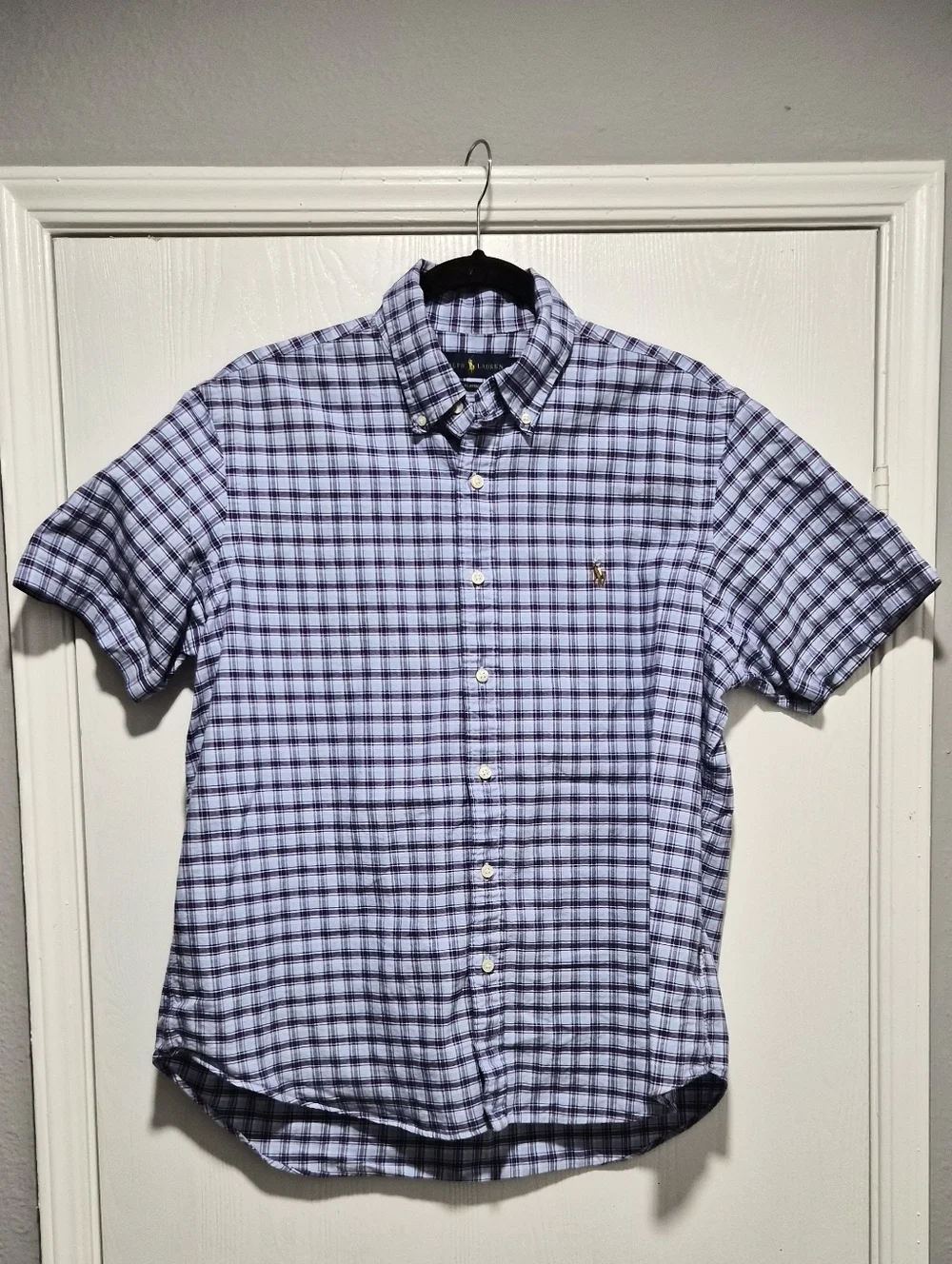 Polo Ralph Lauren Mens Oxford Woven Button Down Short Sleeve Shirt Size L